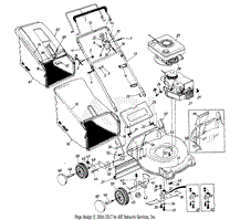 Engine, Handle And Grass Bag Assembly