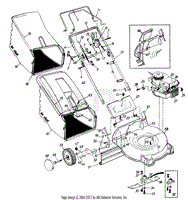 Engine, Grass Catcher, Mulching Kit And Chute Deflector