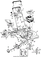 Handle, Wheel Ass&#39;y, Engine Shroud &amp; Deck