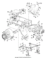 Muffler/Wheels, Rear/Deck Lift &amp; Hanger Assembly/Fuel Tank