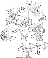 Wheels, Rear/Deck Lift &amp; Hanger/Muffler/Fuel Tank/Hitch Plate