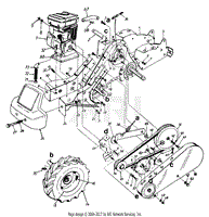 Rear Tine Tiller - Lower Assembly