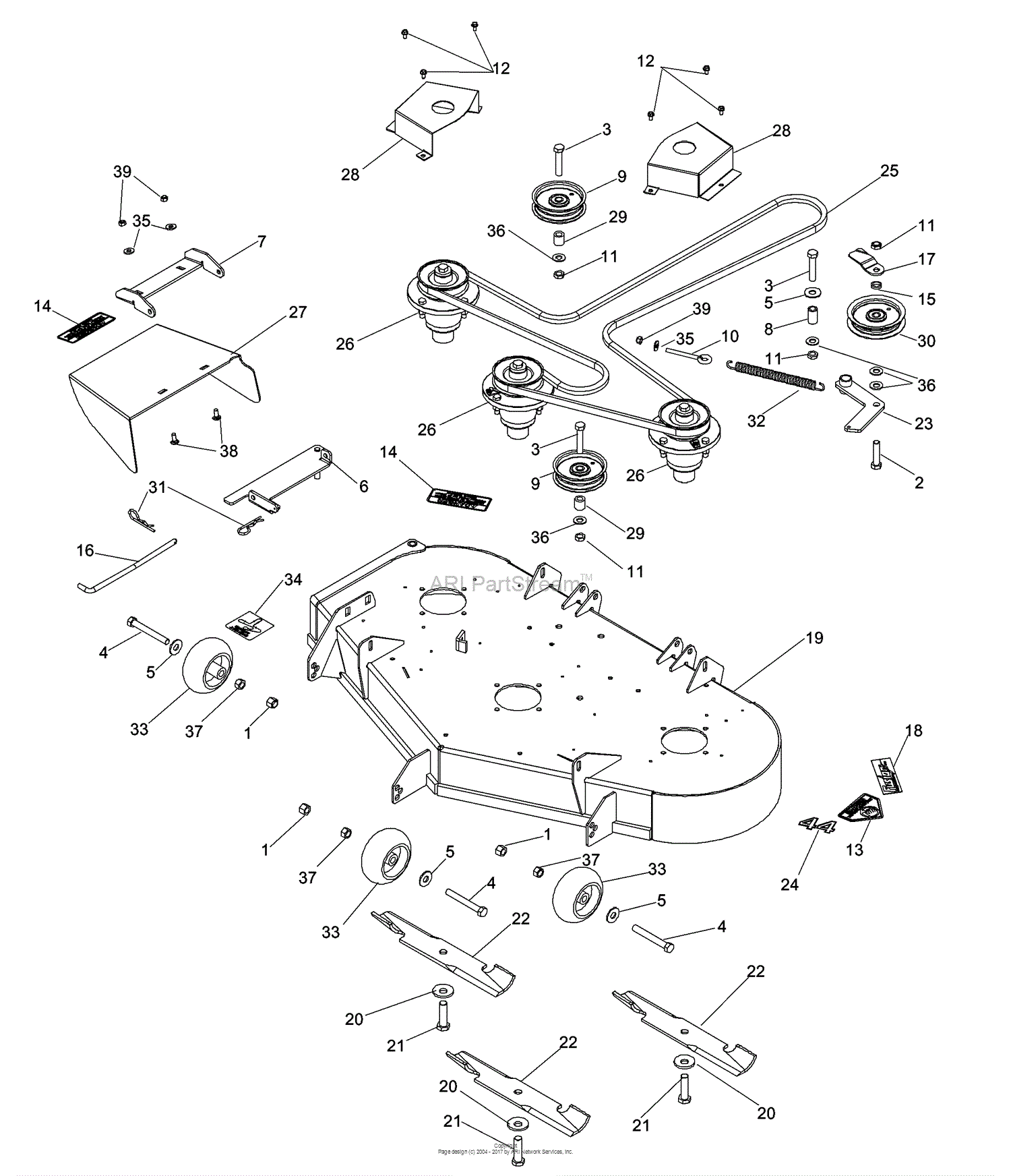 Dixon BLACK BEAR ZTR 44 KOHLER - 968999565 (2007) Parts