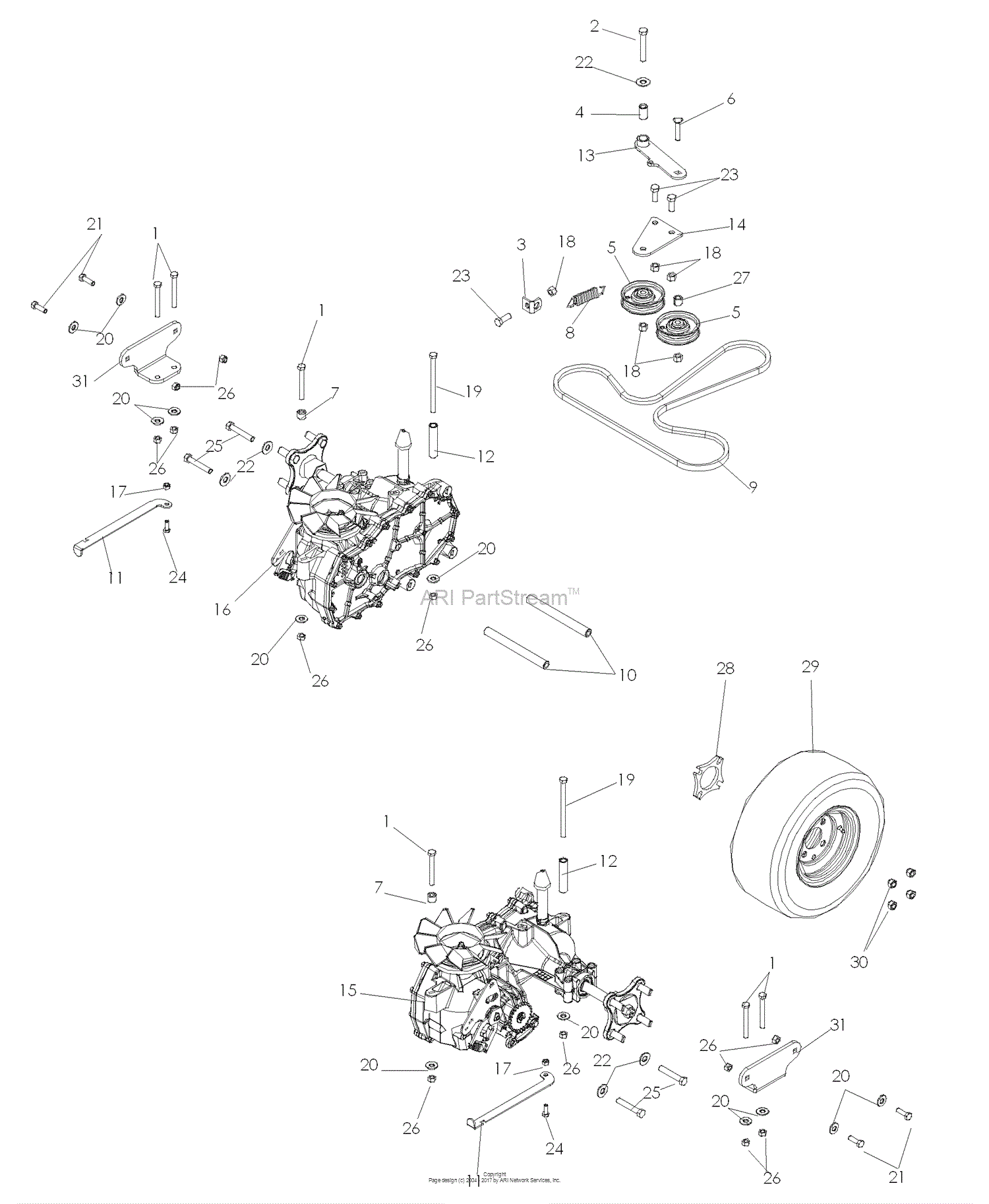 Dixon SPEEDZTR 42 19HP B&S - 968999689 (2008) Parts Diagram