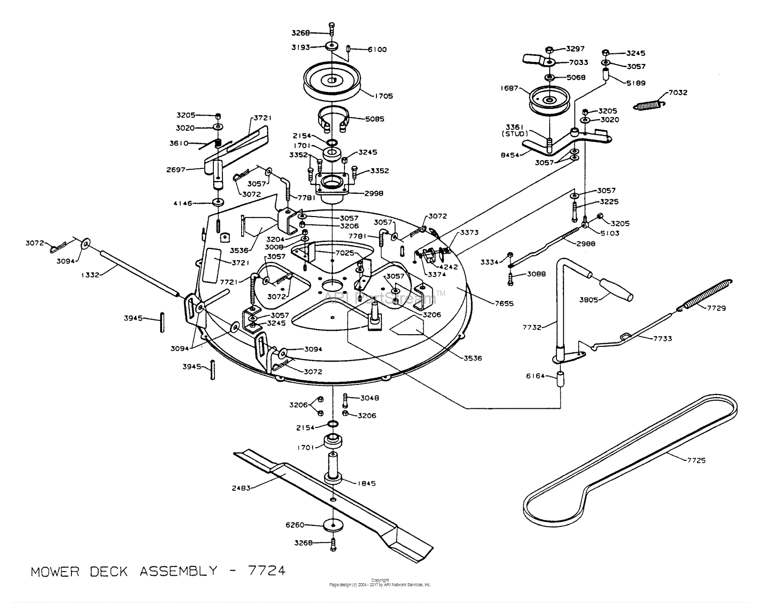Dixon ZTR 2301 (1994) Parts Diagram for MOWER DECK ASSEMBLY