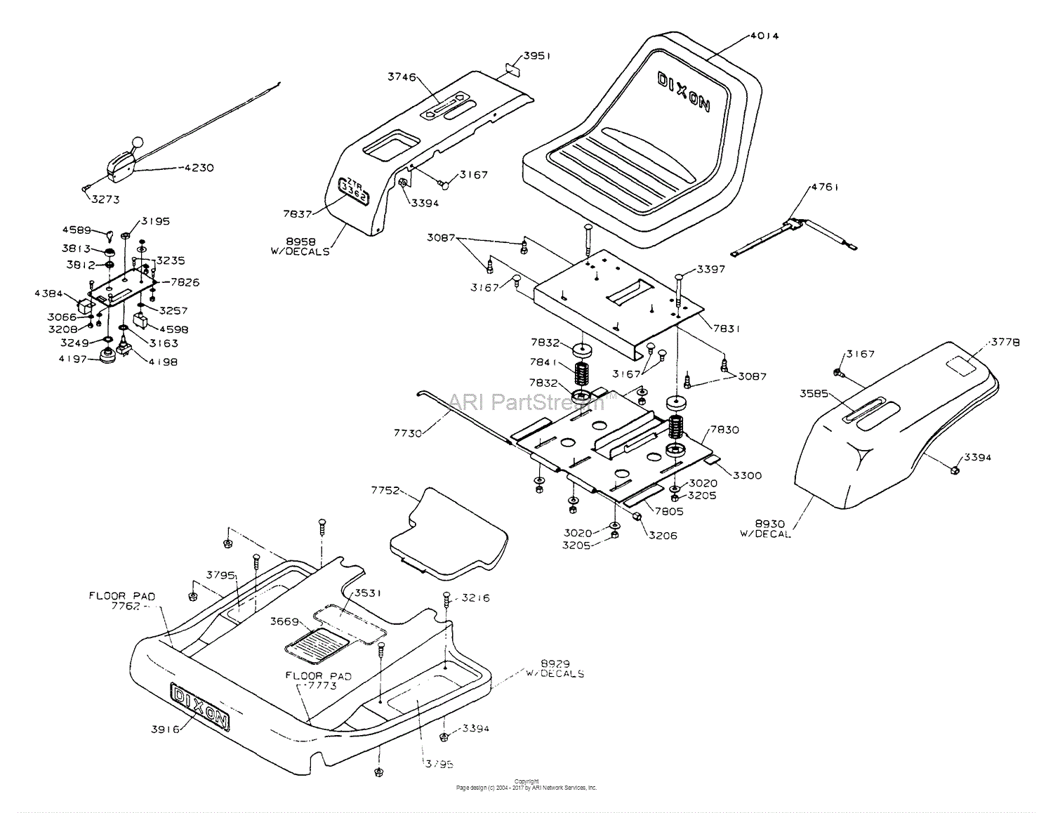 最新モデル 3362 ZTR Dixon (1996) Diagrams Parts コレクション
