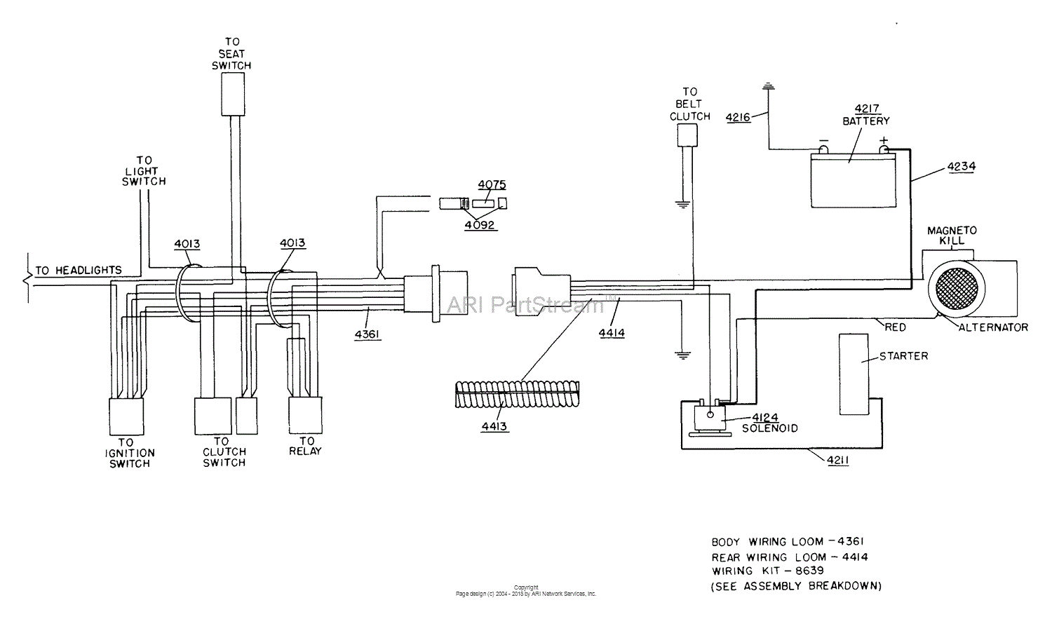 Dixon ZTR 428 (1987) Parts Diagram for WIRING ASSEMBLY