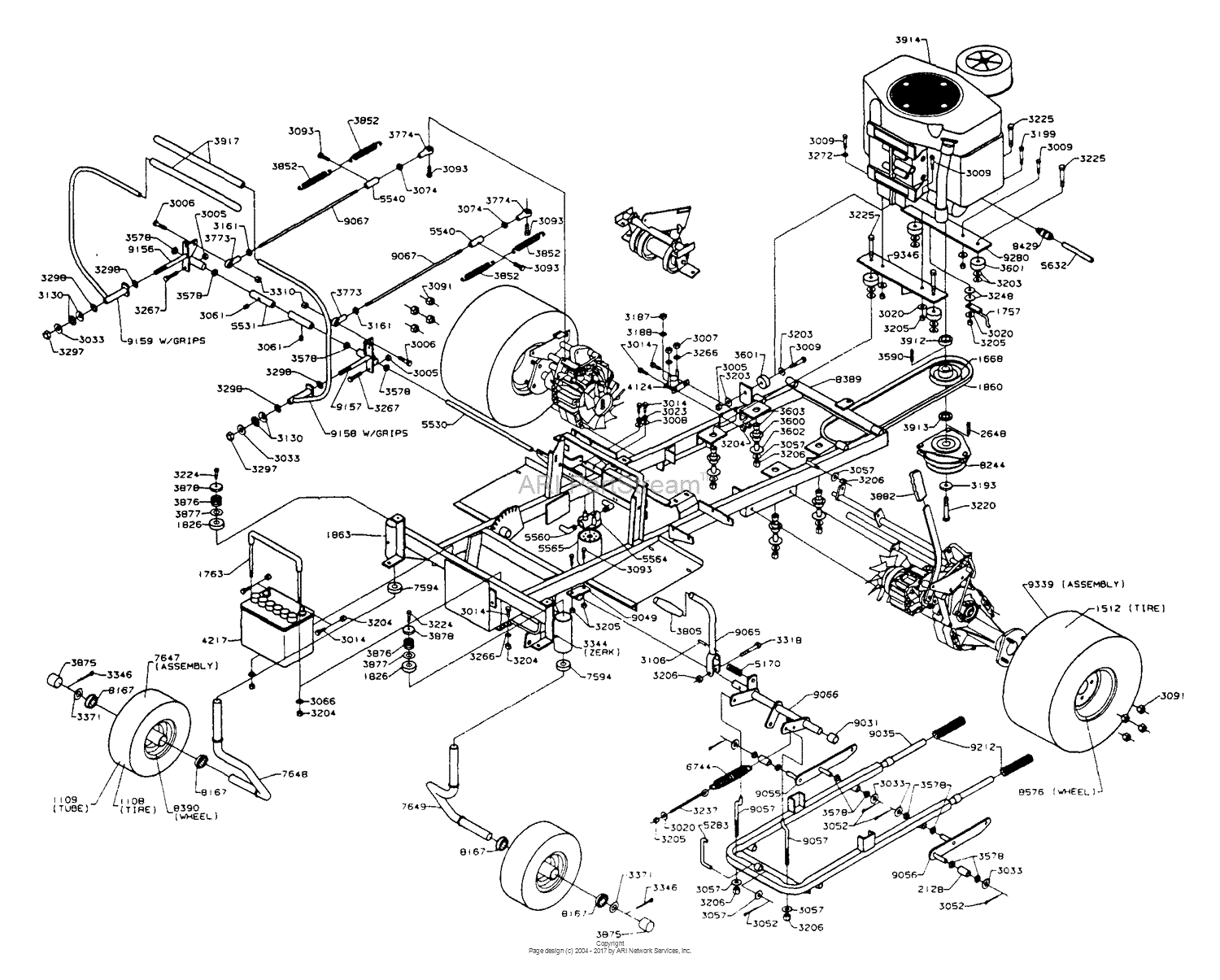 Dixon ZTR 542 (1993) Parts Diagrams