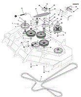 52&quot; Mower Deck - Pulleys, Belt &amp; Idler Arm S/N: 2017724861 &amp; Above