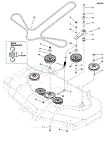 61&quot; Mower Deck - Pulleys, Belt &amp; Idler Arm - S/N: 2016953545 &amp; Below