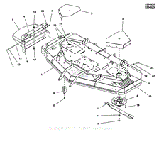 72&quot; Mower Deck Group - Housing, Covers, Spindles &amp; Blades (2 Belt System)