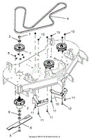 Deck - Belt, Blades, Deflectors, And Spindles