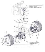 Parts List 27 - Rear Tires and Transaxles - 36&quot;