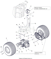 Parts List 26 - Rear Tires and Transaxles - 36&quot;