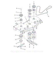 Parts List 11 - Deck, Belt, Blades and Spindles - 48&quot;