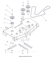 Parts List 11 - Deck, Belts, Blades and Spindles - 48&quot;