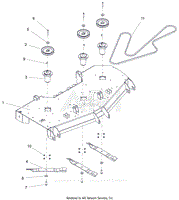 Parts List 10 - Deck, Belts, Blades, and Spindles - 60&quot;