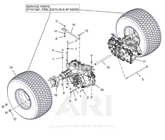 Parts List 25 - Rear Tires and Transaxles - 48 Inch and 52 Inch