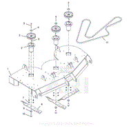 Parts List 9 - Deck, Belt, Blades and Spindles - 52 Inch