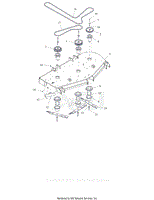 Parts List 14 - Deck, Belts, Baffle, Blades, And Spindles - 60 Inch