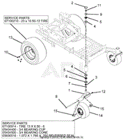 Casters And Tires - 52&quot; And 60&quot; - SN 040000 - 049999