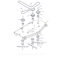 Parts List 14 - Deck, Belts, Blades, And Spindles - 72 Inch