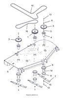 Parts List 14 - Deck, Belt, Blades and Spindles - 72