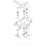 Parts List 14 - Deck, Belts, Blades, And Spindles - 60 Inch Mach One