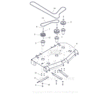 Parts List 15 - Deck, Spindles, Belts and Blades - 48 Inch