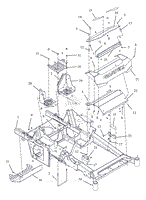 Parts List 19 - Frame, Front Bumper and Battery Tray - 48 Inch, 52 Inch, and 60 Inch