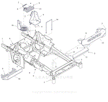 Parts List 18 - Frame, Front Bumper, and Battery Tray - 52 Inch and 60 Inch