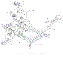 Parts List 18 - Frame, Front Bumper, and Battery Tray - 72 Inch