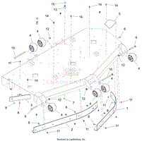 Parts List 5 - Anti-Scalp Wheels, Baffles, and Deck Stops - 72 Inch