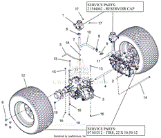 Parts List 23 - Rear Tires and Transaxles 52 Inch