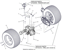 Parts List 23 - Rear Tires and Transaxles - 52 Inch