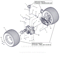 Parts List 25 - Rear Tires and Transaxles - 60 Inch