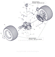 Parts List 25 - Rear Tires and Transaxles - 60 Inch