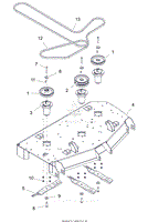 Parts List 14 - Deck, Belts, Blades and Spindles - 48 Inch