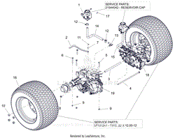 Parts List 25 - Rear Tires and Transaxles - 60 Inch