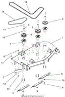 Decks, Belts, Baffles, Blades And Spindles - 52 Inch Deck