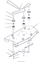 Parts List 13 - Deck, Belt, Blades, and Spindles - 52 Inch