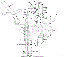 Mower Deck, Belt, Idlers And Blades