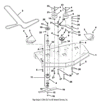 Mower Deck, Belt, Idlers And Blades