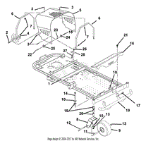 Frame, Hood, Footrest, Casters And Tires