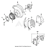 Fan, Outer Volute Housing, Grill, &amp; Back Pack