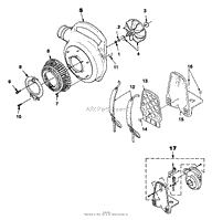 Fan, Outer Volute Housing, Grill, &amp; Back Pack