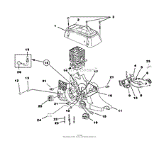 Engine Housing - Fuel Tank - Oil Tank