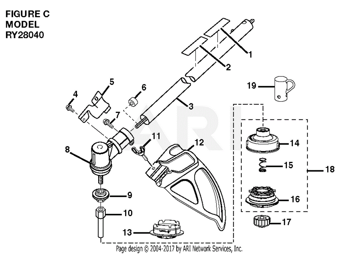 Homelite RY28040 26cc String Trimmer Parts Diagrams
