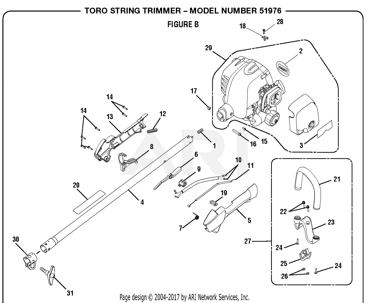 Homelite 51976 18 in. Gas Trimmer - Straight Shaft S/N