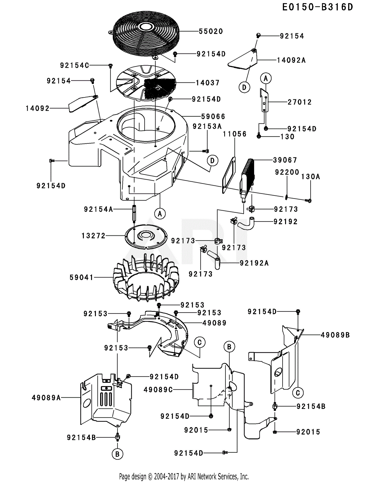 Kawasaki FX751V-GS07 4 Stroke Engine FX751V Parts Diagram
